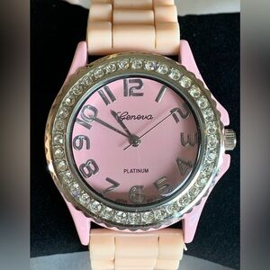 Geneva pink girls watch